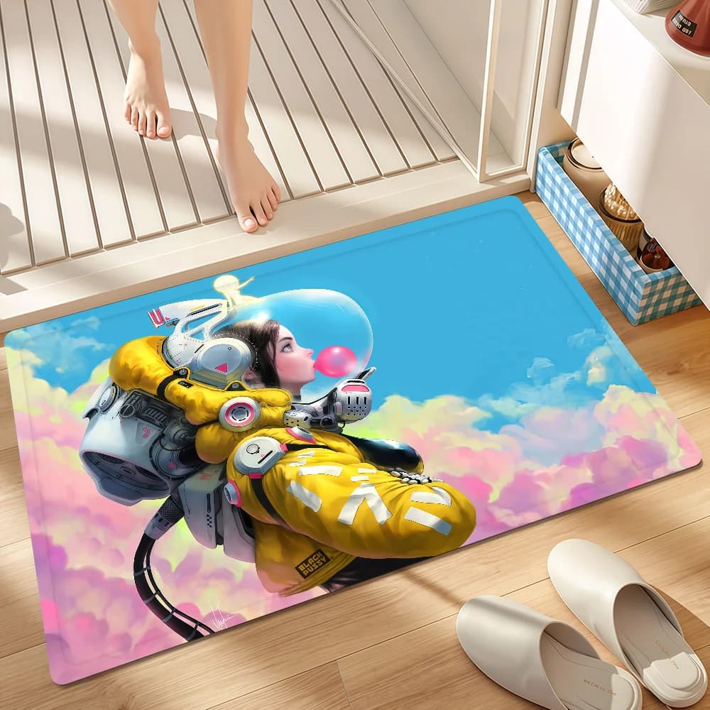 Tappetino A-Astronauta per Porta, Tappeto Decorativo per Ingresso, Bagno, Corridoio, Soggiorno, Balcone, per Ragazze