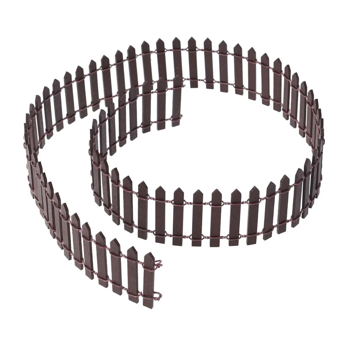 Miniature Wood Fence Coffee Color Ideal for Fairy Garden Mini House Micro Plant Pot Bonsai Terrarium Landscape Accessories