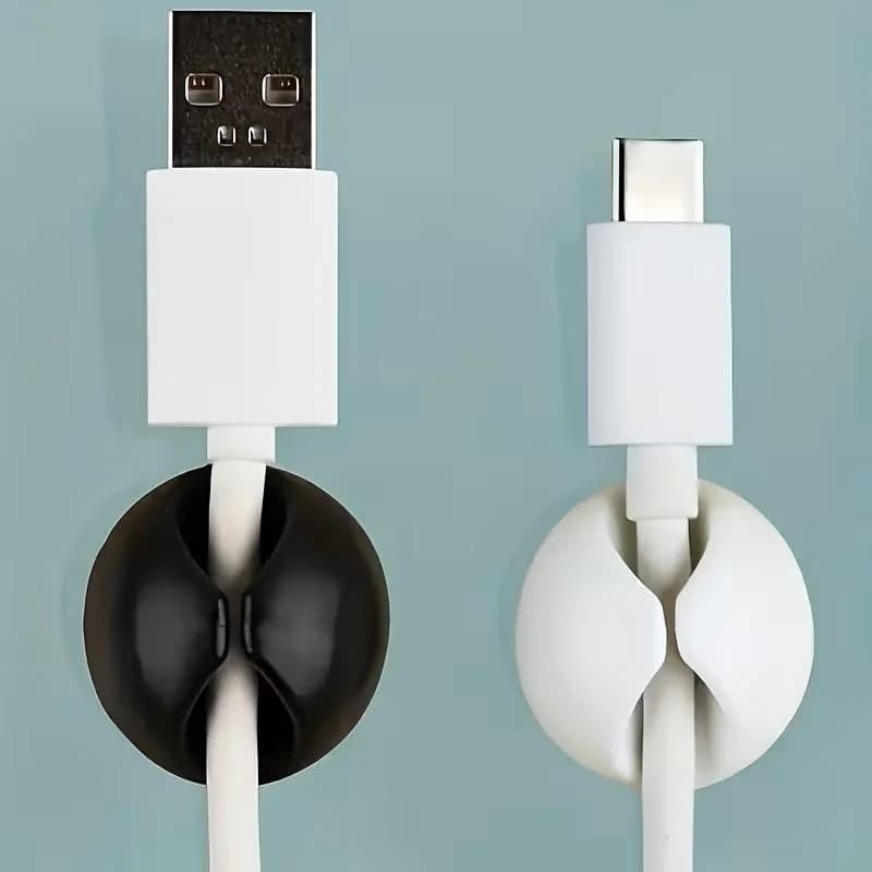 6/10/18-Piece Cable Organizer Set, Desktop Cable Holder, Adhesive Cable Manager, Suitable for Home, Office, Wall, Bedside Table, Car Charging Cables - a Great Tool for Organizing Data Cables and Cables