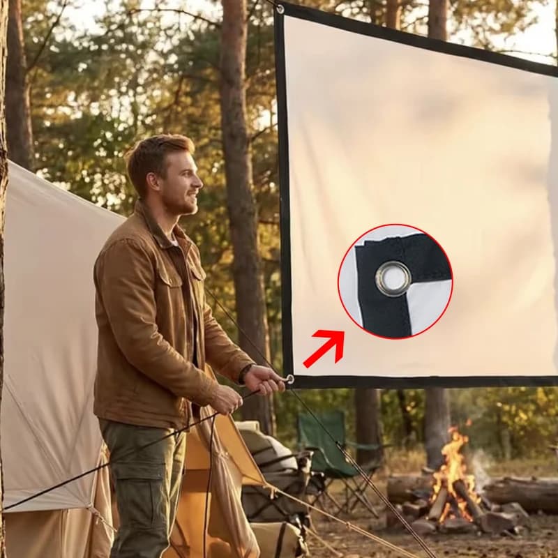 72 inch Portable Foldable Projector Screen High Density White Less Creases Soft Projection Screen 16:9 Indoor Outdoor