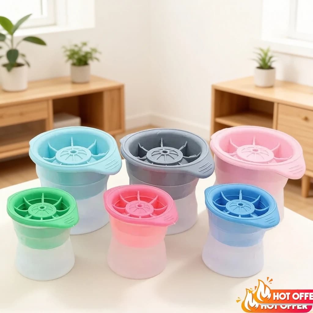 Stampo per Sfere di Ghiaccio per Whisky, Stampo in Silicone per Ghiaccio, Stampo Grande, Contenitore per Ghiaccio da Cucina, Utensili da Cucina Riutilizzabili