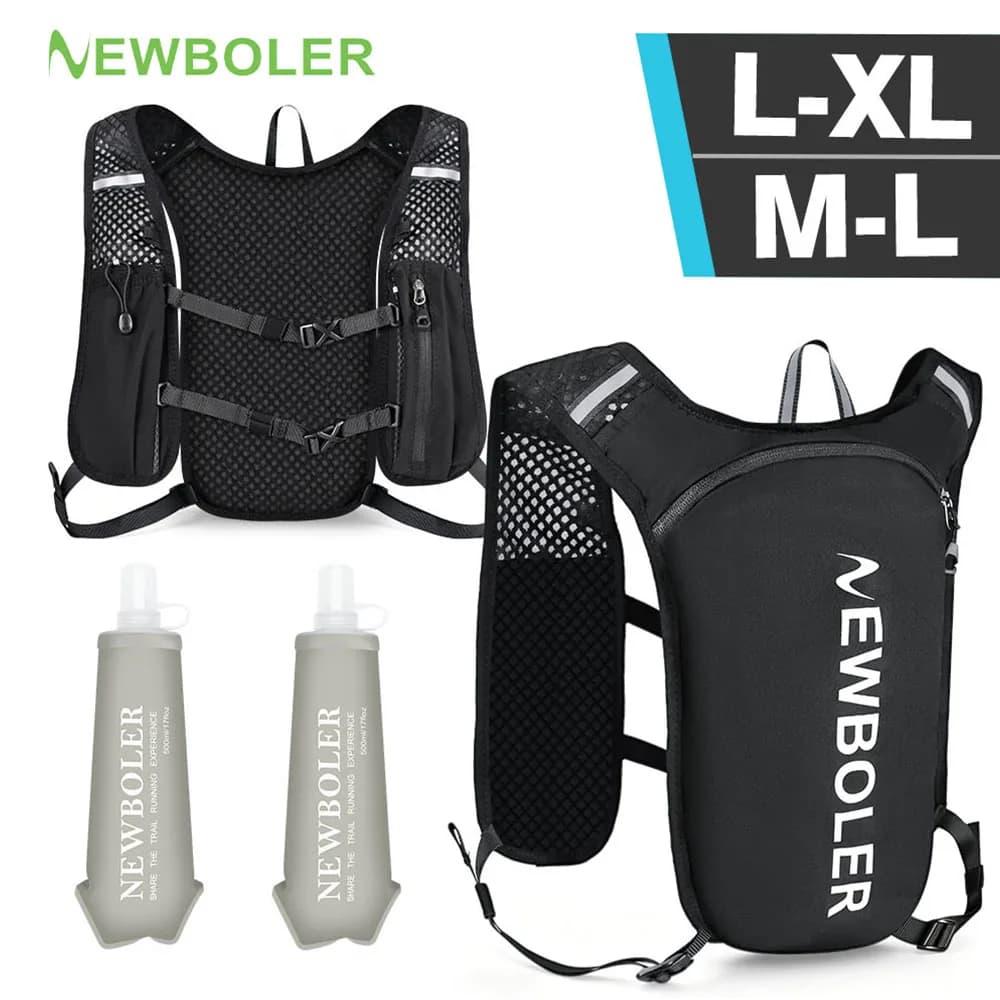 NEWBOLER Trail Running Backpack M/L Ultra Lightweight Hydration Vest Breathable Functional Pack for Marathon Cycling Hiking