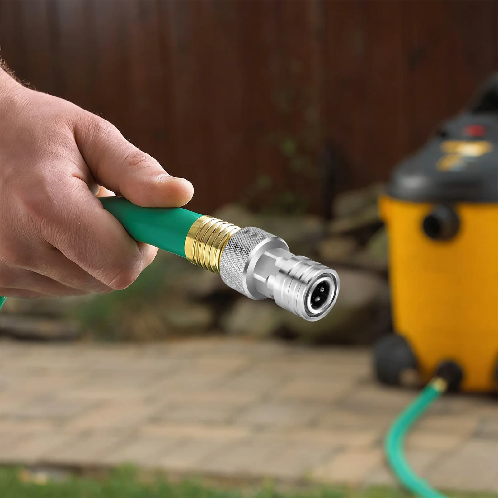 Adattatore per Tubo da Giardino a Mini Idropulitrice, Connettore Antiperdita in Acciaio Inox da 3/4 GHT a 1/4 per Lavaggio Auto e Pulizia