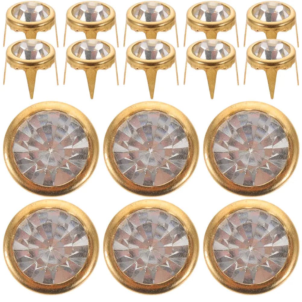 50 Pezzi Rivetti Decorativi con Strass in Cristallo, Borchie a Griffe per Abbigliamento, Scarpe, Borse, Accessori Fai-da-Te