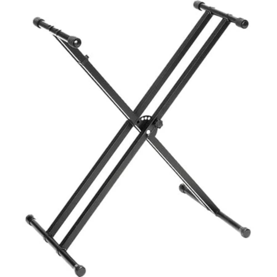 Supporto per Tastiera OEM PKBX2 a Doppia Rinforzatura Regolabile a X per Uso con Laptop, Struttura in Metallo Nero con Superficie Antiscivolo, Durevole