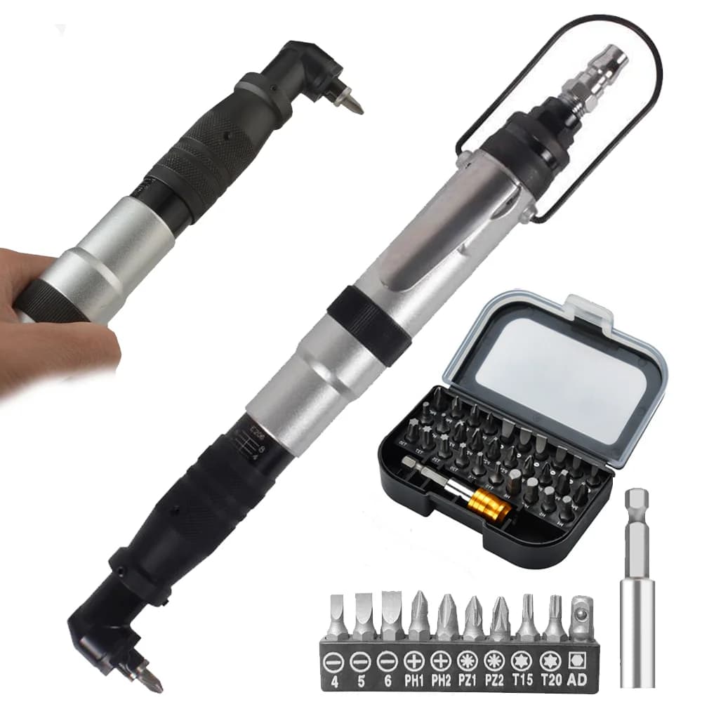 Cacciavite Pneumatico con Spegnimento Automatico 90 ° Avvitatore Pneumatico Industriale con Controllo del Torque e Braccio Girevole