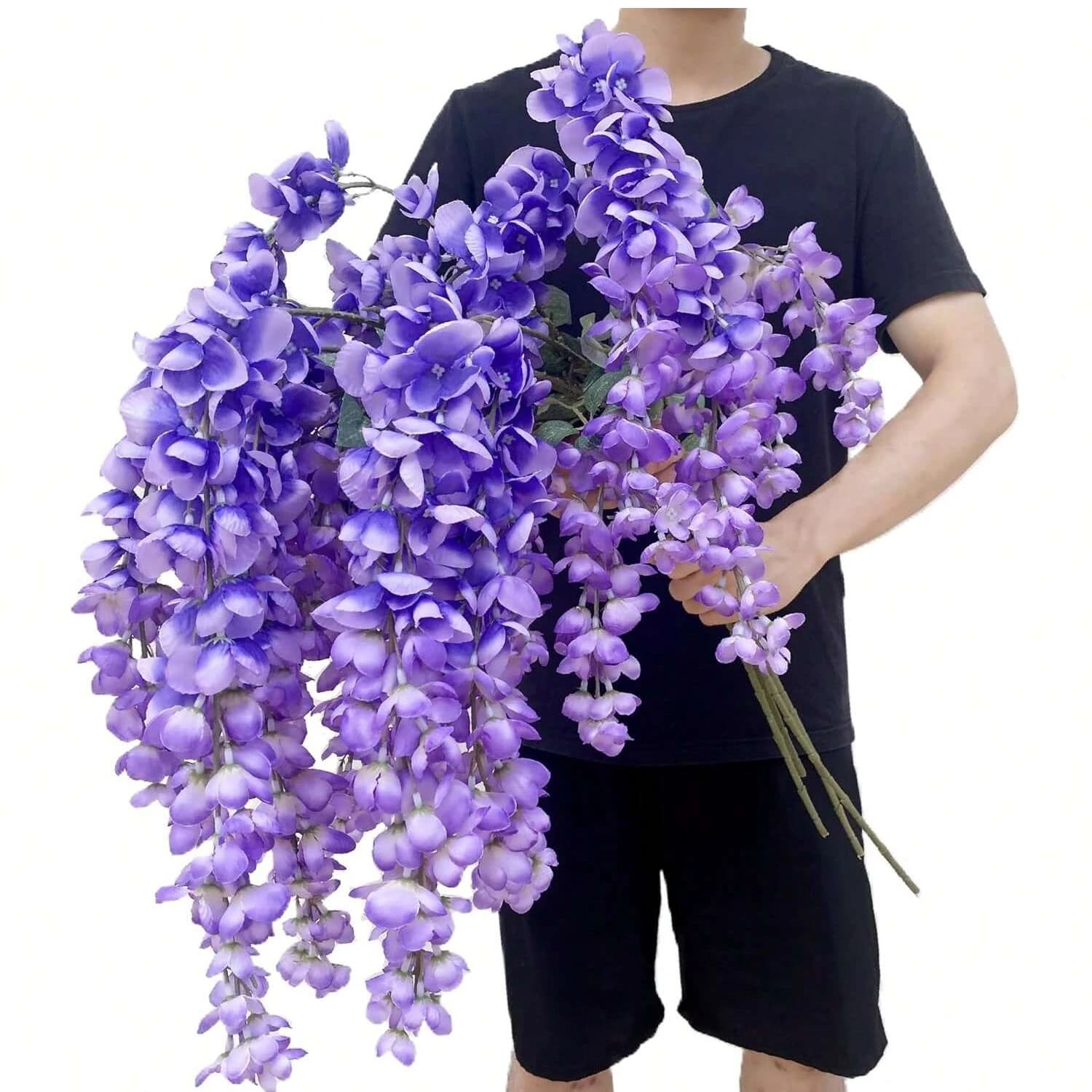 Artificial Flowers Rattan Home Room Dining Table Wedding Holiday Outdoor Garden Wall Garlands Vases DIY Gifts Decor Arrangements