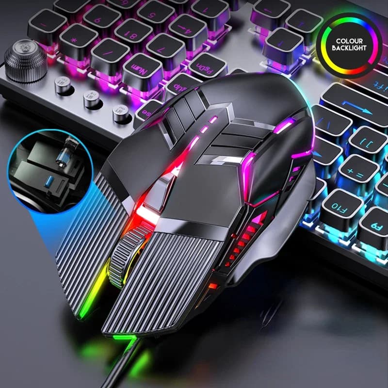 3200DPI Ergonomic Wired Gaming Mouse USB Mouse Gaming RGB Mause Gamer Mouse 6 Button LED Silent Mice for Laptop PC Computer