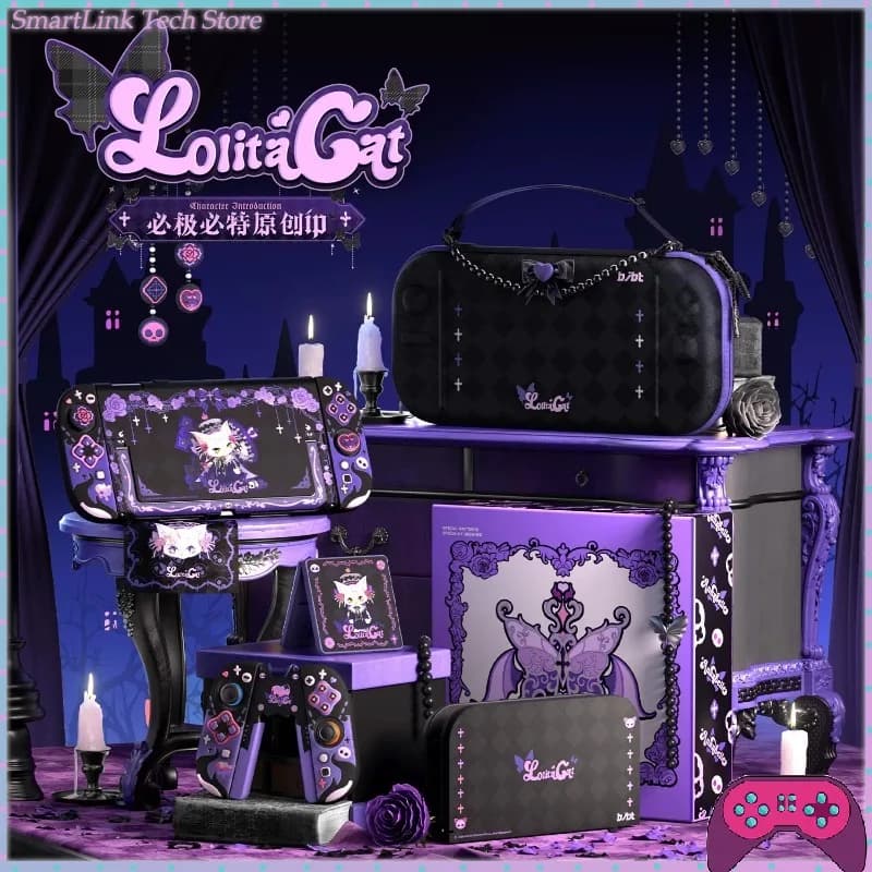 Custodia Protettiva Biji Bete Gothic Lolita Cat per Nintendo Switch OLED NS 2a Generazione, Cover Controller e Accessori per Console di Gioco
