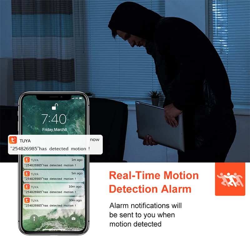 Telecamera di Sicurezza per Bambini Tuya 3MP, Wireless 2.4G, Audio Bidirezionale, Visione Notturna, Telecamera di Sorveglianza 350 ° Telecamera PTZ con Tracciamento Automatico