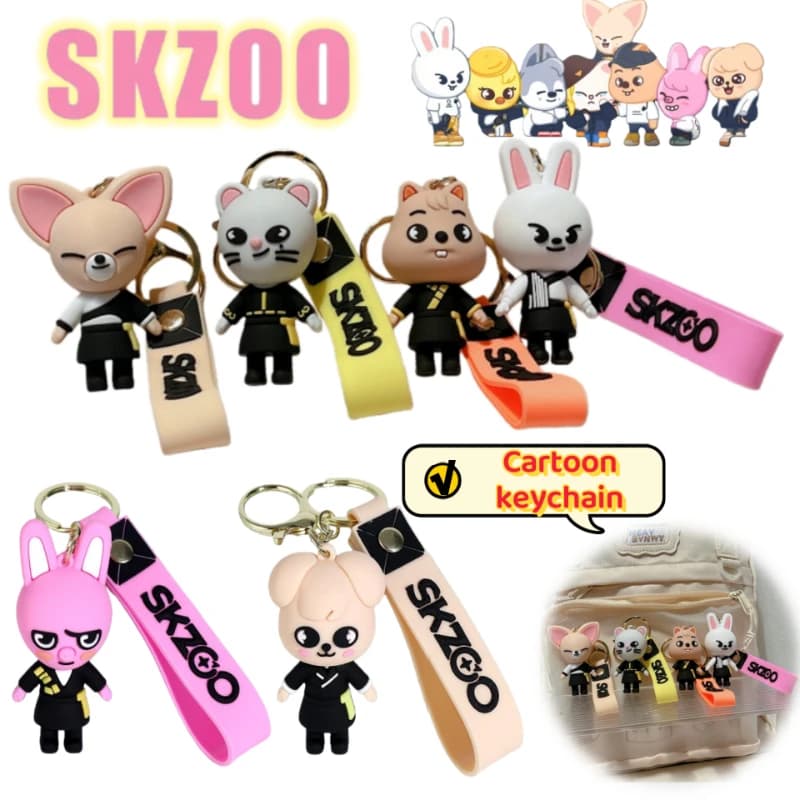 SKZOO Wolf chan Dwaekki Quokka ‌ Jiniret ‌ Portachiavi Creativo a Forma di Bambola, Ciondolo Decorativo per Borsa, Regalo Originale, Vendita all'Ingrosso