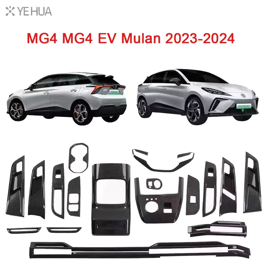 Per MG4 MG 4 EV Mulan 2023- 2024 Acc. Adesivo per copertura pannello sollevatore di controllo finestrino auto LHD/RHD in fibra di carbonio 4 pezzi