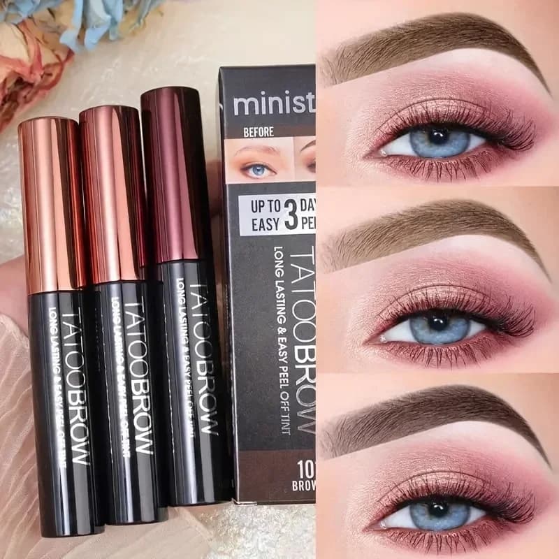 Detachable eyebrow gel for 1 piece tattoos, dyed for semi-permanent eyebrows, waterproof, transfer-proof, for fuller look eyebrows and defined