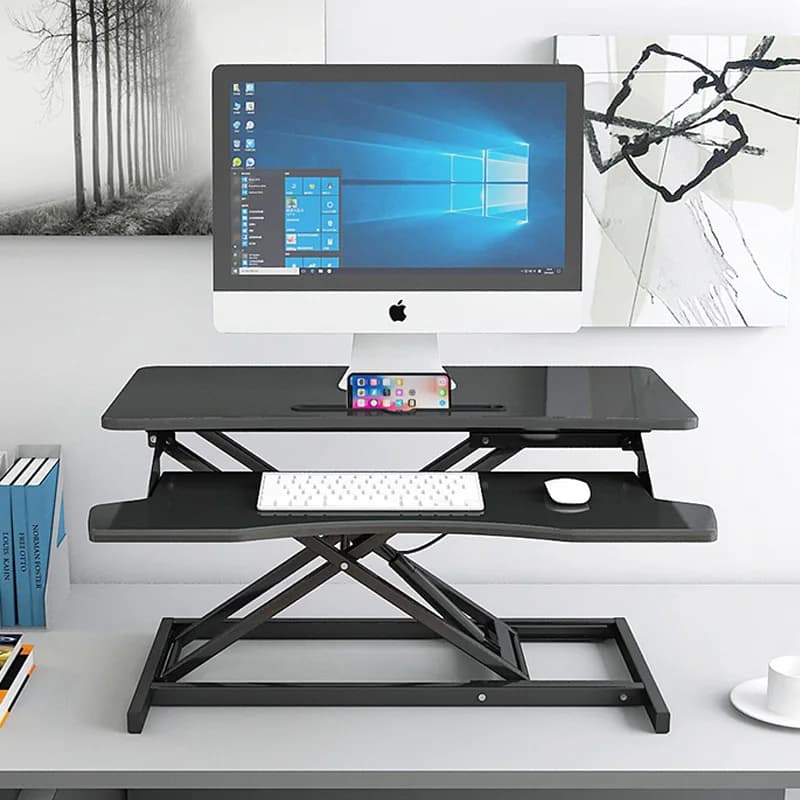 Standing type with keyboard, air rod lift table, office desk, computer desk, desk monitor screen height increase rack