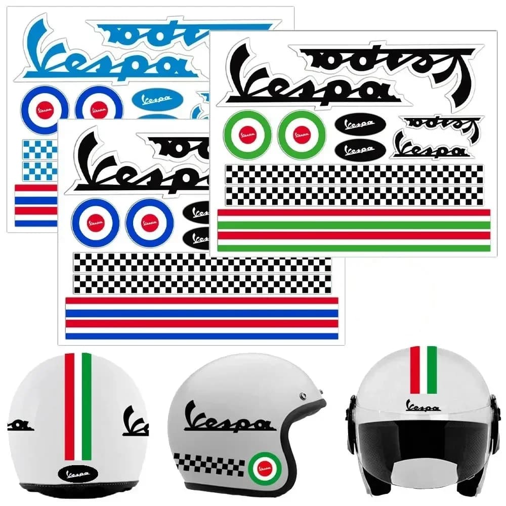 Kit Adesivi Riflettenti Stile ROT Rosso per Casco Moto, Adesivi Universali Riflettenti per Vespa Games Monkey