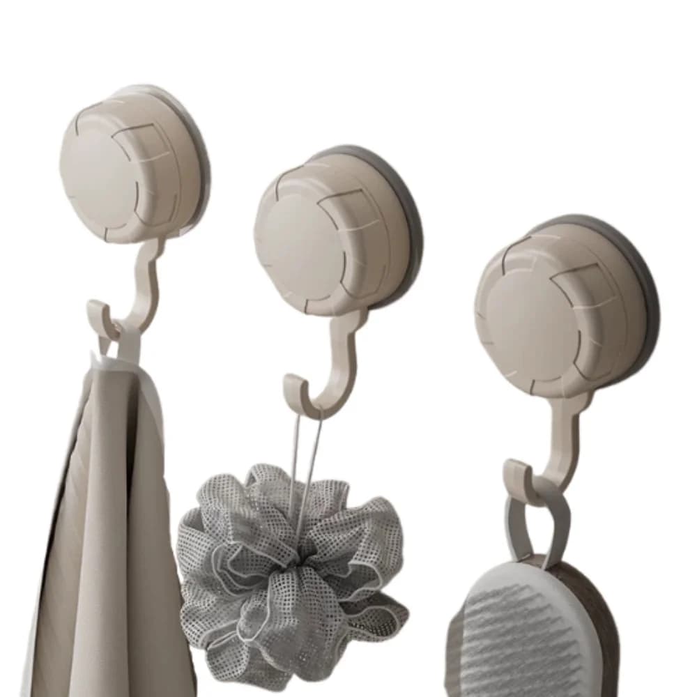 3Pcs Waterproof Suction Cup Hooks Reusable Punch-free Nail-free Vacuum Hooks Multifunctional Space Saving Kitchen Storage Hook