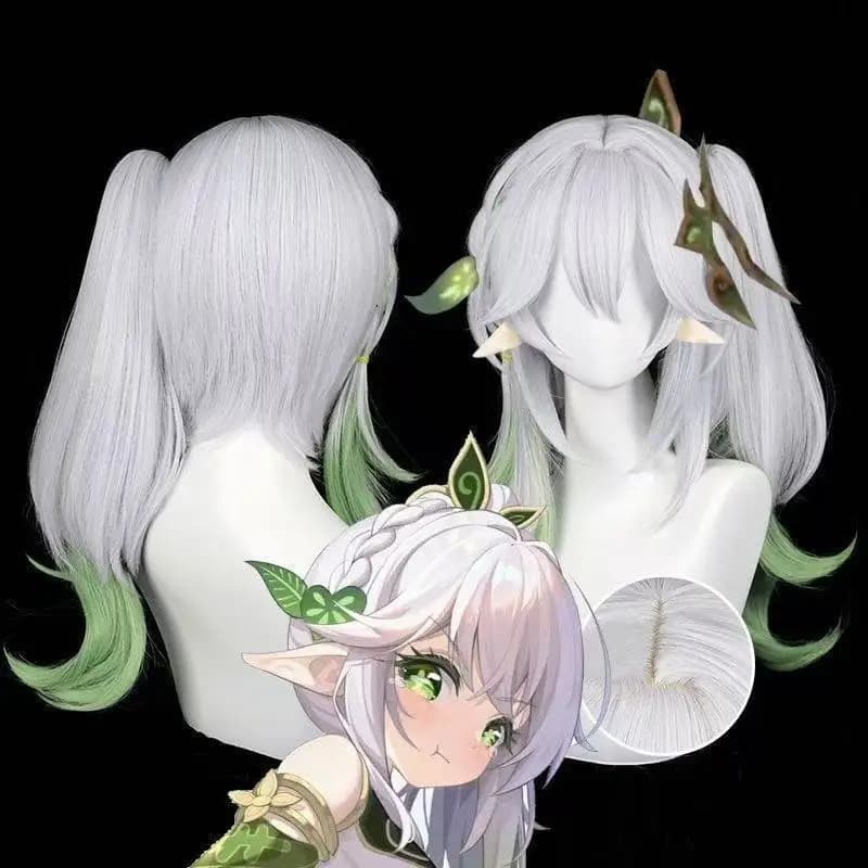 Genshin Impact Erba Dio Parrucca Cosplay Realistico Cuoio Capelluto In Silicone Nahida Dasi Tree King Sumeru Singola Coda di Cavallo