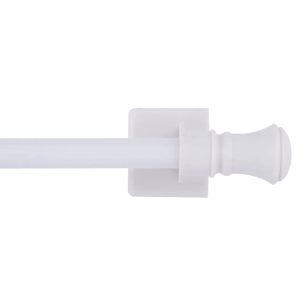 Magnetic Curtain Rod for Windows 7/16 Inch Diameter Adjustable from 16 to 28 Inches Strong Hold Tension Rod No Drill Needed Easy Installation for Sheer Blackout Curtains Drapes Valance White Finish Modern Window