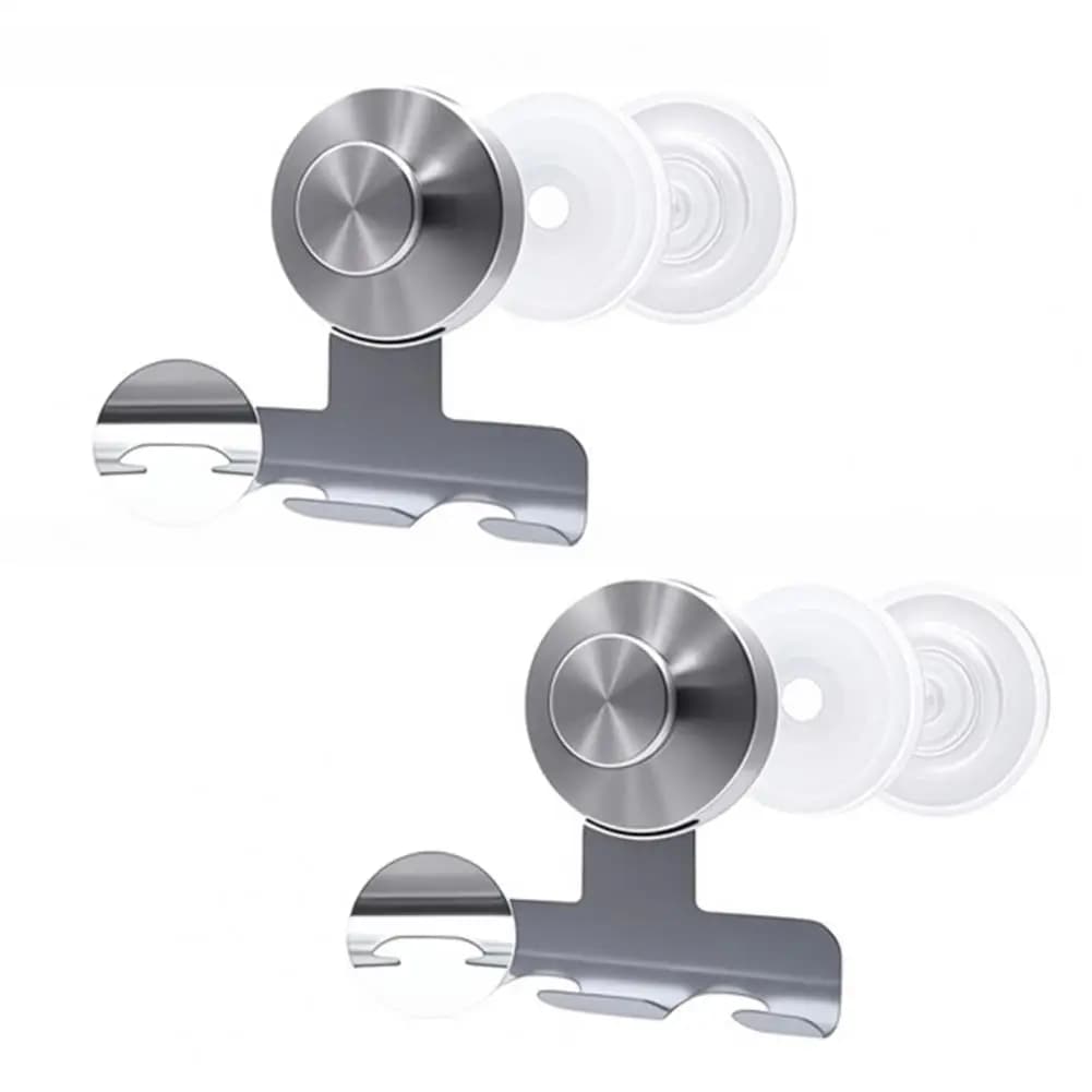 Bathroom Razor 2 Pieces, Stainless Steel Razor Stand with Suction Cup, Removable Wall Organizer for Towels