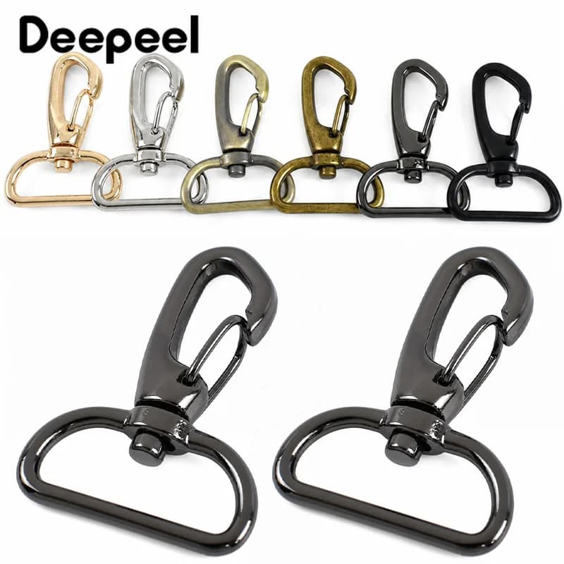 5/10 Pezzi Moschettoni Girevoli in Metallo da 25mm per Portachiavi, Cinghie Borsa, Ganci a Moschettone, Accessori Fai da Te
