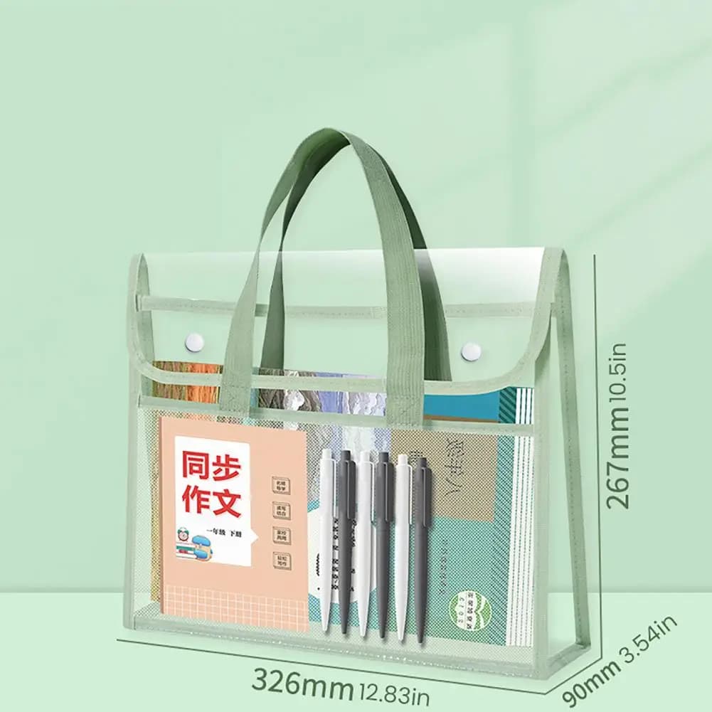 Cartella di file espandibile A4 con chiusura a scatto Custodia impermeabile in plastica trasparente Borsa per documenti portatile per ufficio scuola