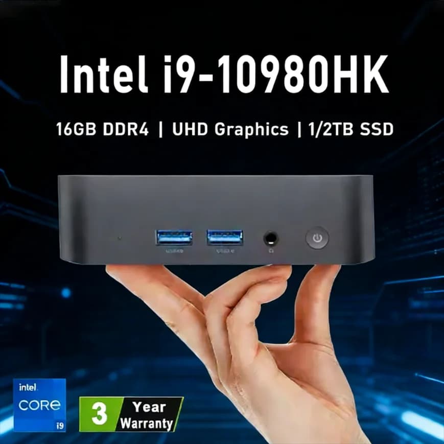 Nuovo Mini PC Portatile 2026 con Intel Core i9 10980HK, 32GB DDR4, SSD da 512GB, USB 3.0, WiFi6, BT5.2 - Computer Desktop Mini PC