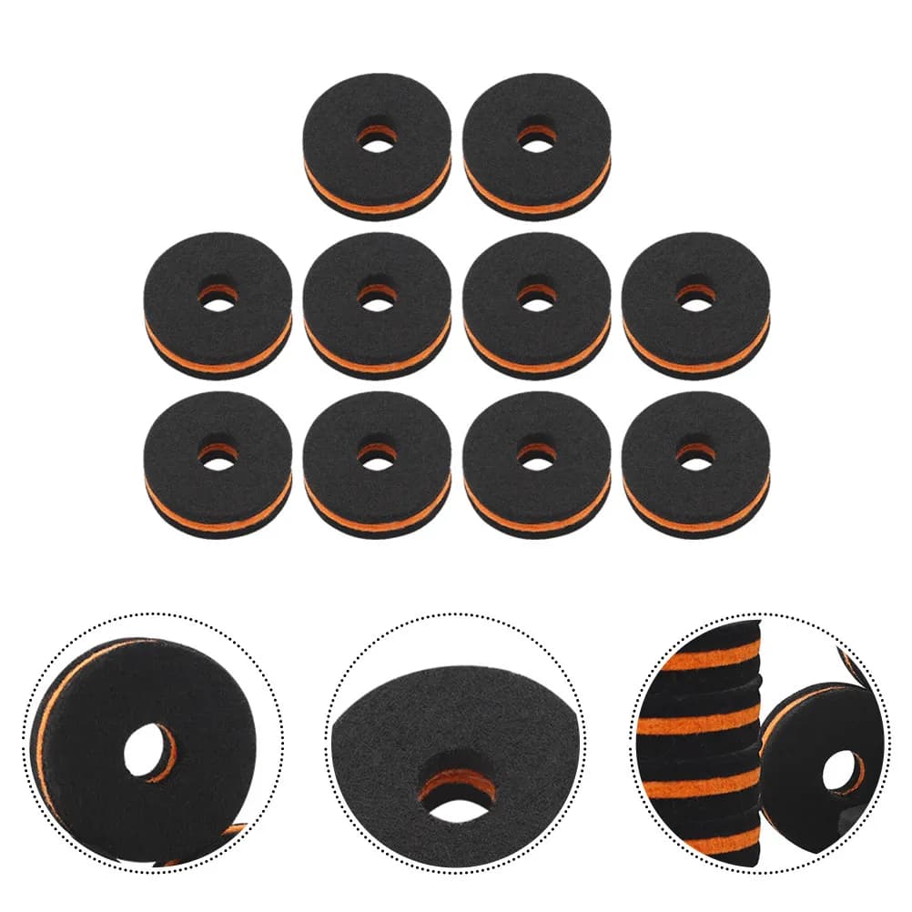 10 Pcs Cymbal Felts Pad Kit Pads Stand Washer Anti-skid Noise-reducing Accessory Drum