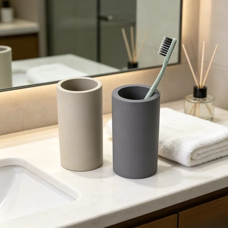 1/2 pz. Portaspazzolino in diatomite stile giapponese, ad assorbimento rapido, senza foratura, tazza portaoggetti per bagno