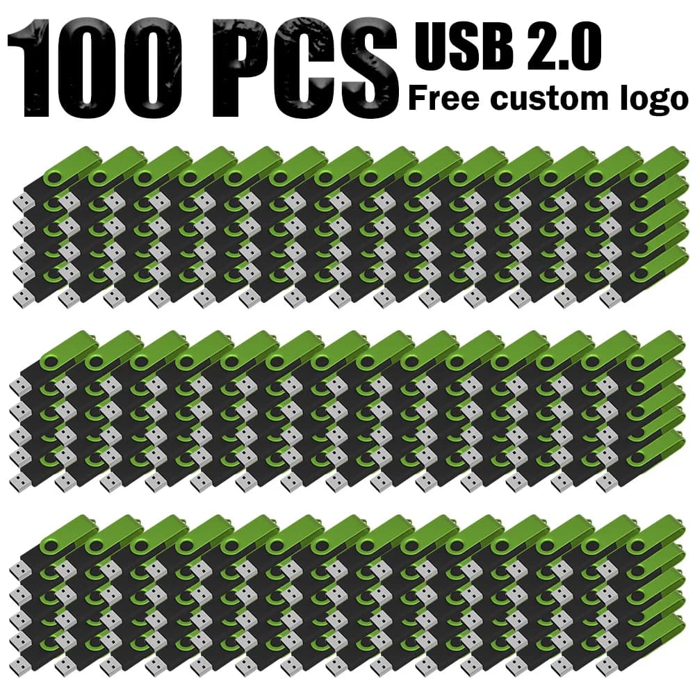 Chiavetta USB personalizzata gratuita da 100 pezzi, Pen Drive 256MB 512MB 1GB 2GB 4GB 8GB 16GB 32GB 64GB, Chiavetta USB regalo