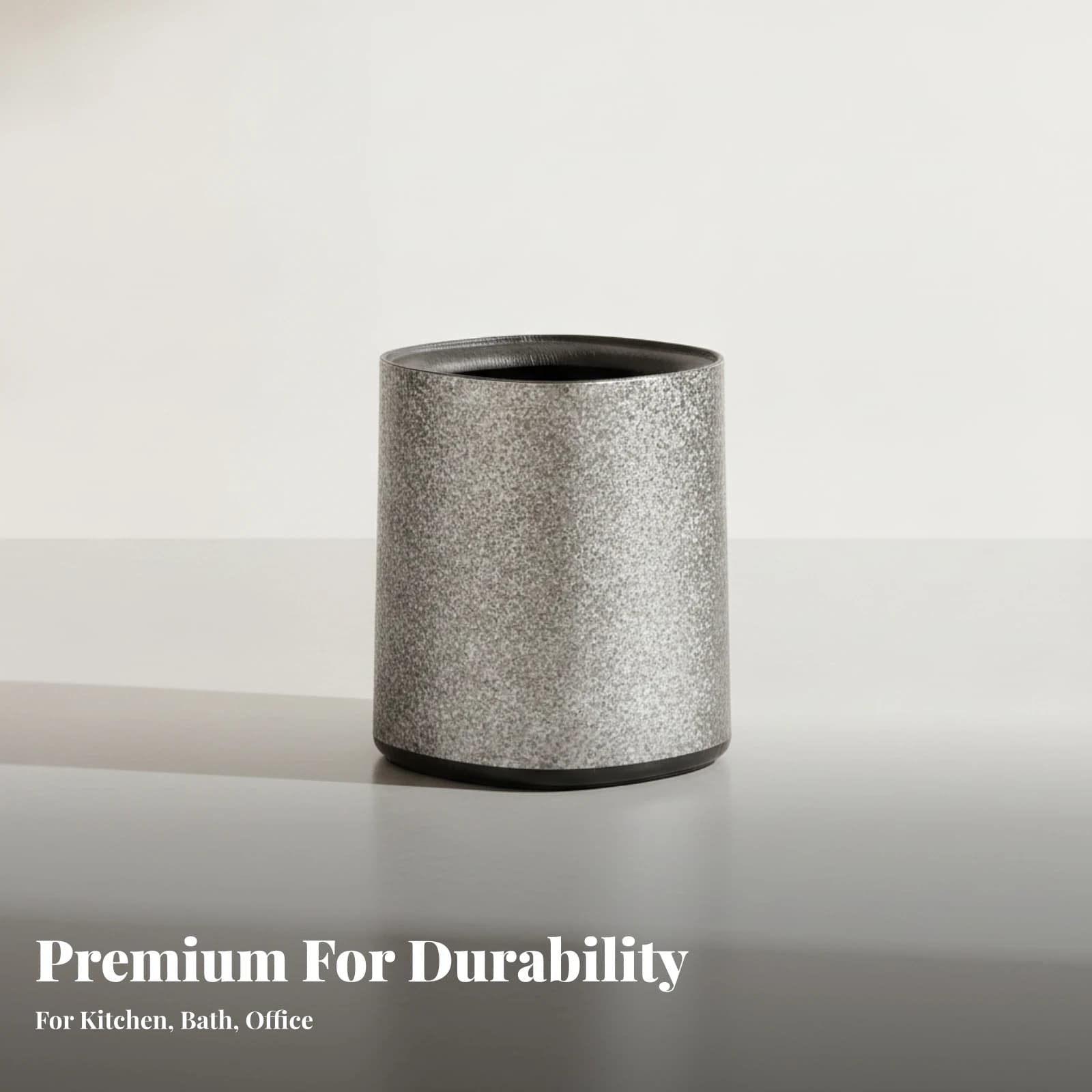 Plastic Trash Can Easy to Clean Open-Top Trash Can Square Wastebasket Modern Garbage Bin Space-Saving for Bathroom, Bedroom