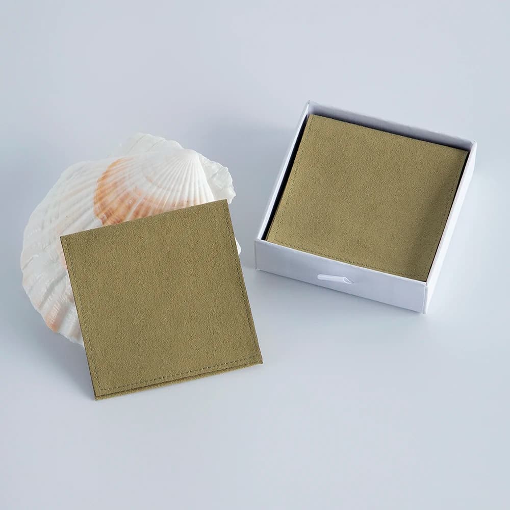 100 Sacchetti Regalo in Microfibra Verde 6x6cm 8x8cm 9x9cm, Piccole Buste per Anelli, Orecchini, Gioielli, Pochette di Lusso per Trucchi