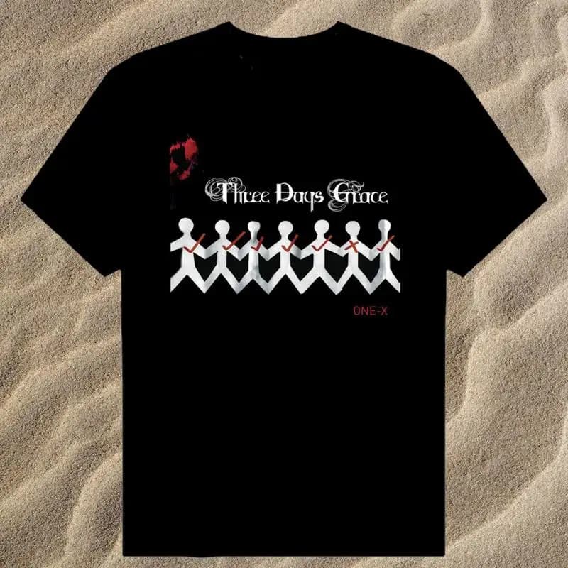 Maglietta in cotone Three Days Grace Band One X, tutte le taglie