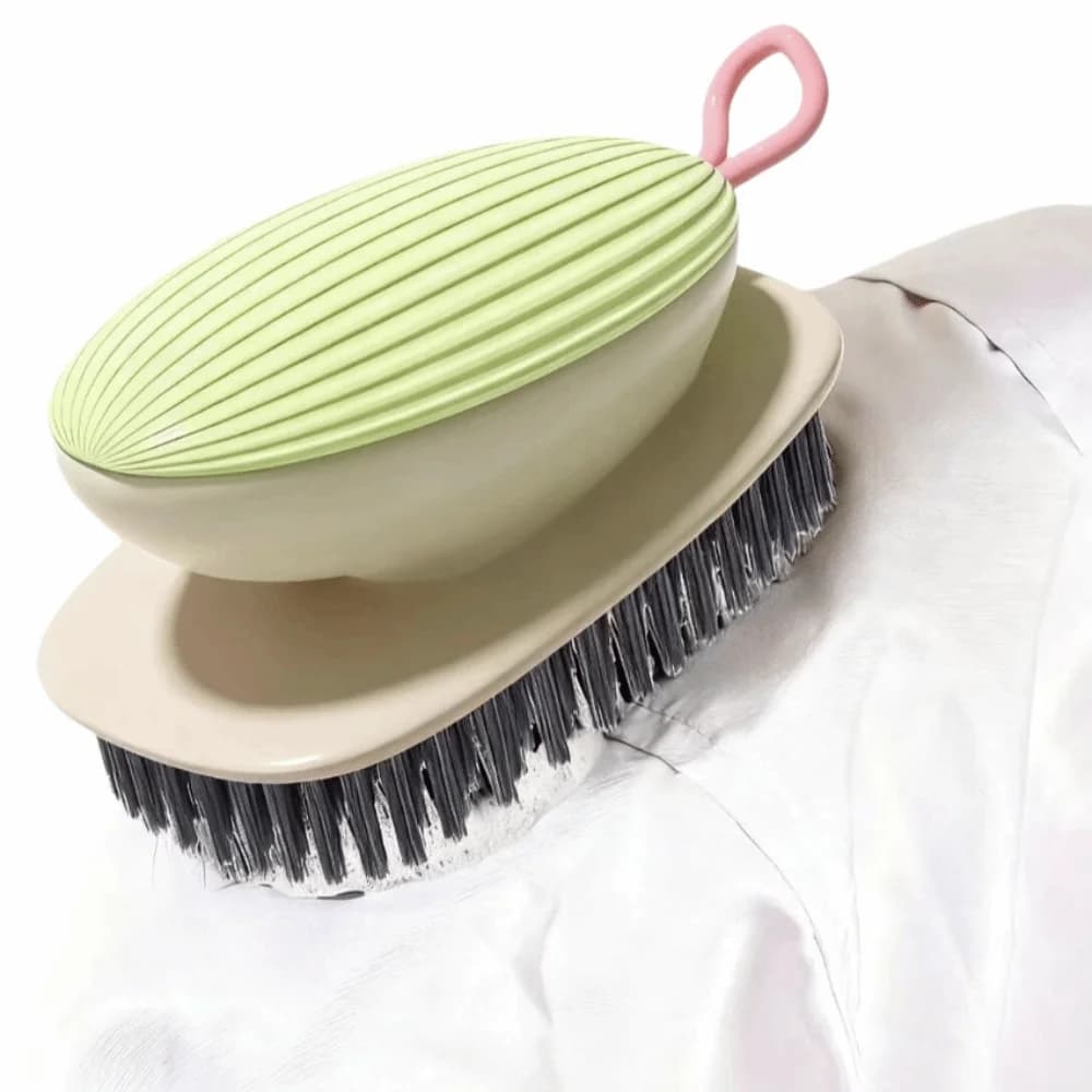 Spazzola per scarpe multifunzionale portatile Spazzola per pavimenti a forma di conchiglia con setole dure Manico ergonomico Spazzola per lavare sospesa Lavandino del bagno