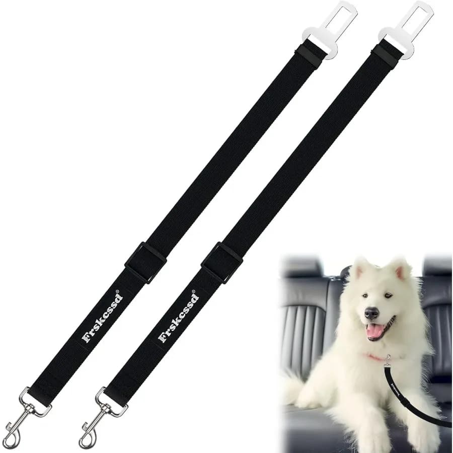 Cintura di sicurezza per cani da 2 pezzi per auto Imbracatura per auto per cani regolabile Cintura di sicurezza per cani in nylon resistente Cinture di sicurezza per animali domestici durevoli per piccole L