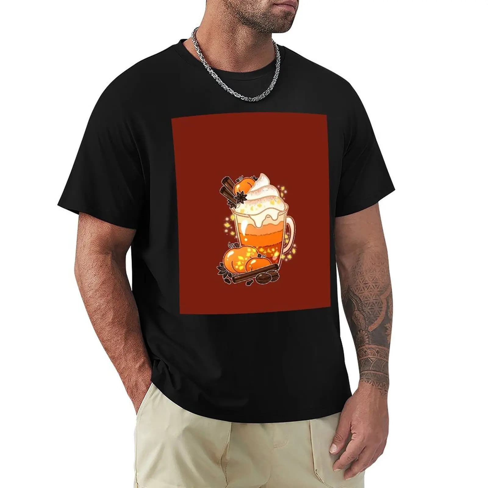 T-shirt Autumn Magic Pumpkin Spice Latte in morbido cotone anti-restringimento