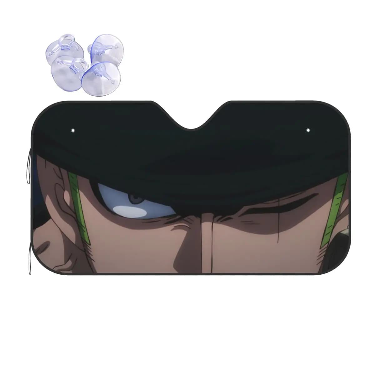 Rufy Anime Parabrezza Parasole Zoro Eyes Parabrezza anteriore per auto d'epoca 76x140 cm Tenda per protezione solare per auto