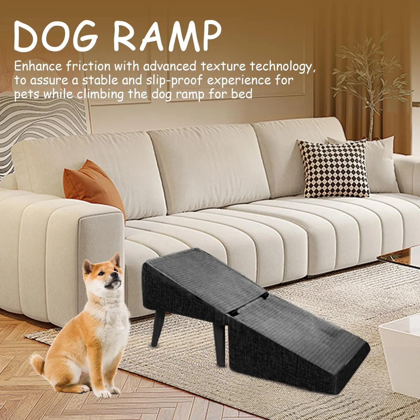 Rampa per Cani Pieghevole per Letto e Veicoli, Sgabello Poggiapiedi per Animali di Piccola Taglia, Rampa Multifunzionale Antiscivolo per Gatti