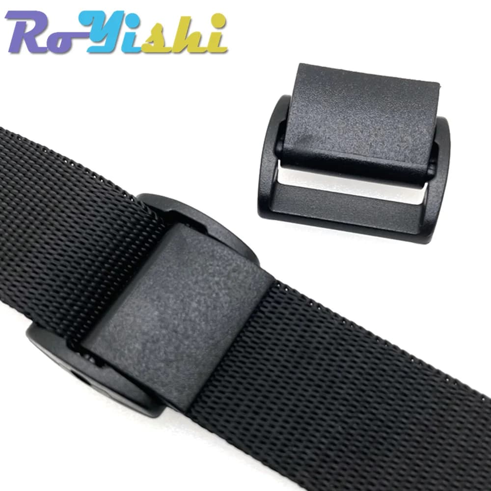 100 pz/pacco 3/4 "(20mm) cintura in plastica per regolare le fibbie Clip a levetta cinghie per zaino fettuccia nera