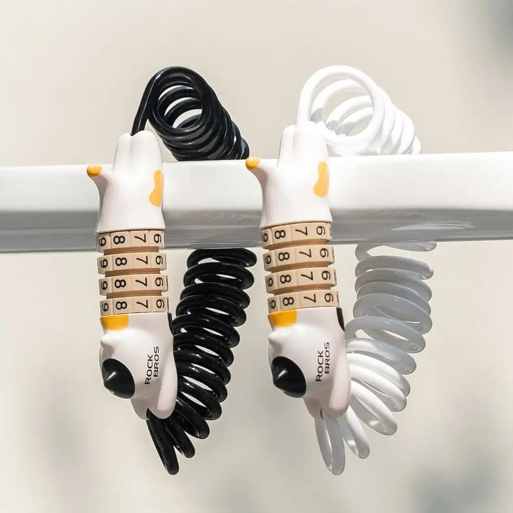 Lucchetto Antifurto Creativo a Forma di Gatto, Cavo in Acciaio Telescopico, Lucchetto Portatile per Bicicletta, Protezione per Casco