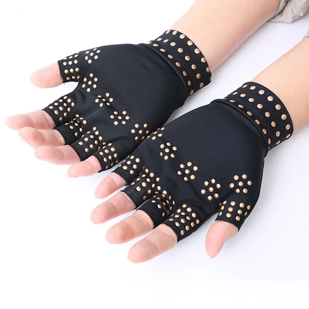 Guanti Magnetici per Artrite, Guanti Elastici con Dita Esposte, Antiscivolo e Traspiranti per Ciclismo e Guida