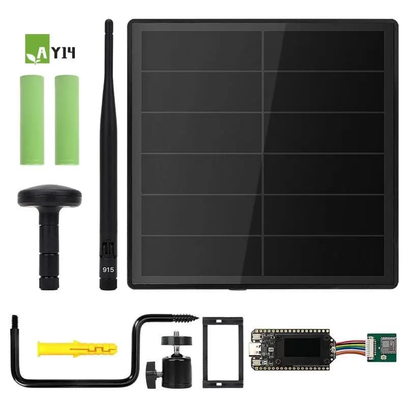 AY14 -D5L H3 Meshtastic Alimentato a Energia Solare Heltec Lora 32 V4 ESP32 con Antenna GPS Lora Wifi Bluetooth a Basso Consumo Solare Mesh