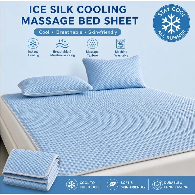 Cooling Bed Sheets Summer Ice Silk Cool Sheet Breathable Skin Friendly Washable Mattress Mat For Home Bedroom Air Condition Room