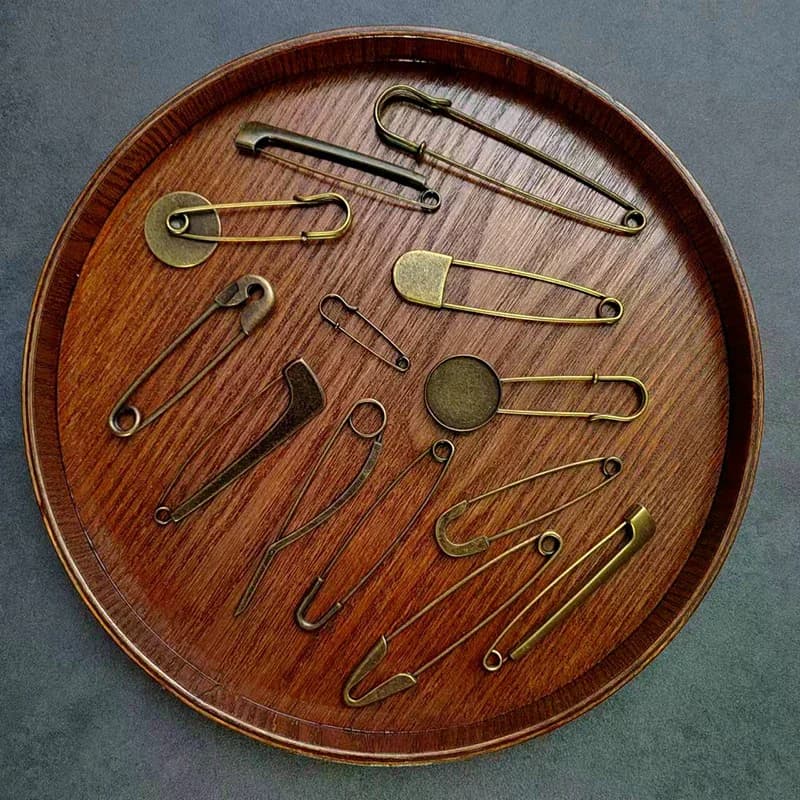 Retro Bronze Large Pins For Clothing Smooth Metal Safety Pins Jeans Dress Scarf Adjustable Pins
