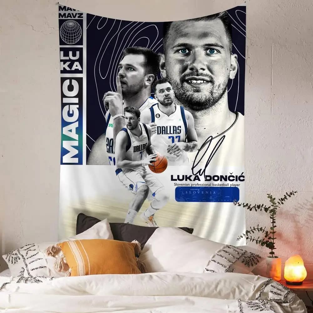Arazzo da Parete Bohemien con Luka-Doncic, Decorazione Murale Mandala Economica per la Casa