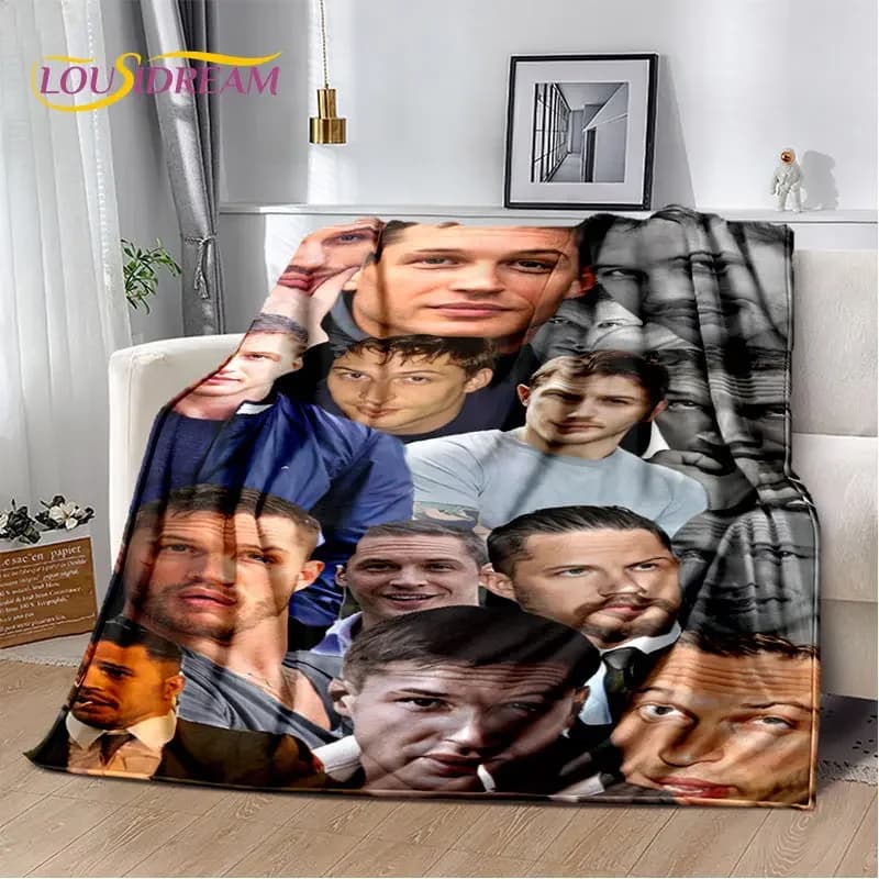 Soft plush blanket with 3D print Tom Hardy Star, flannel blanket for living room, bedroom, sofa bed, picnic cover