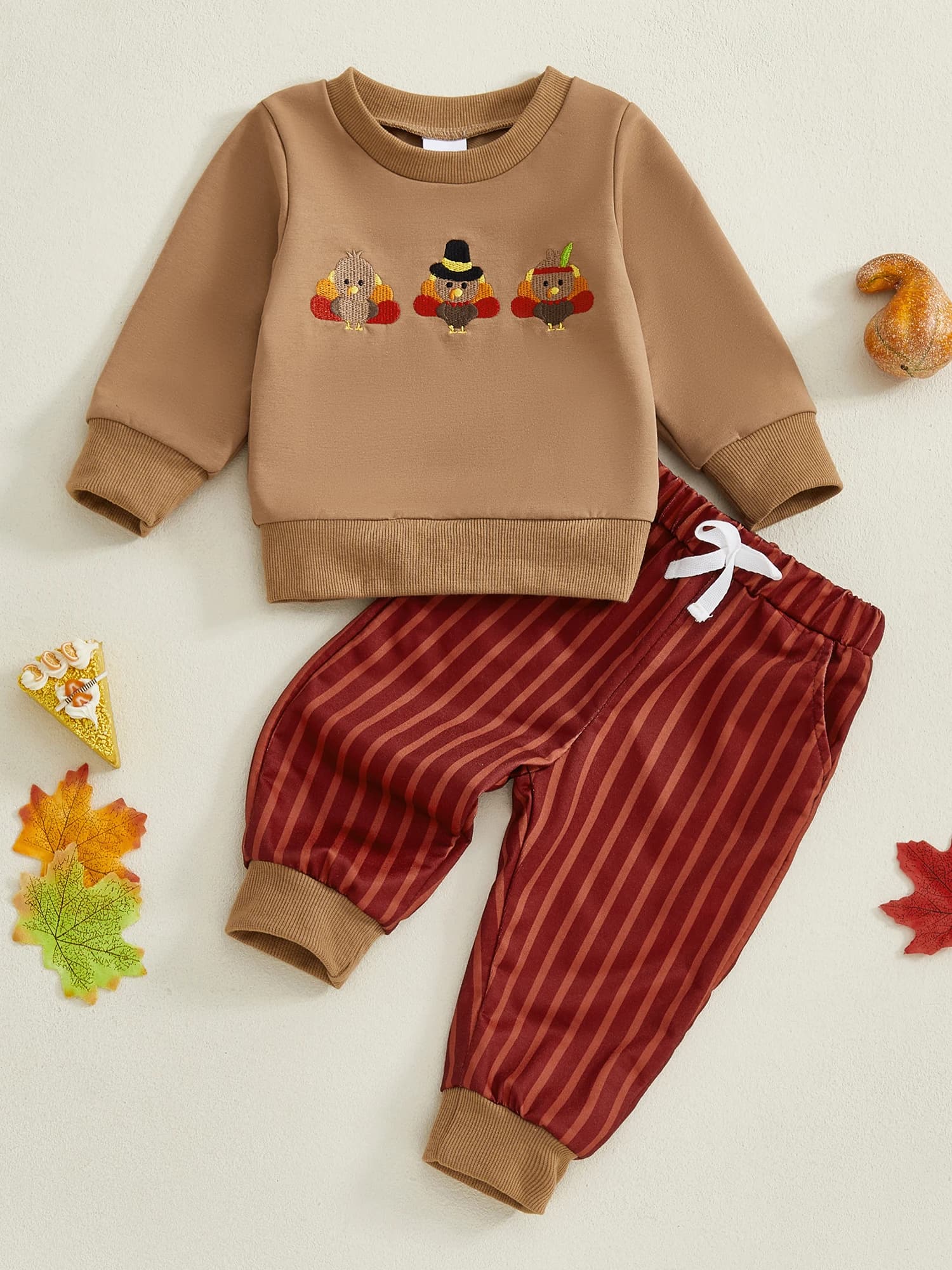 Complete for Thanksgiving as a child, pumpkin patch, long sleeve leggings, floral leggings, hair band, autumn set of 3 pieces for babies