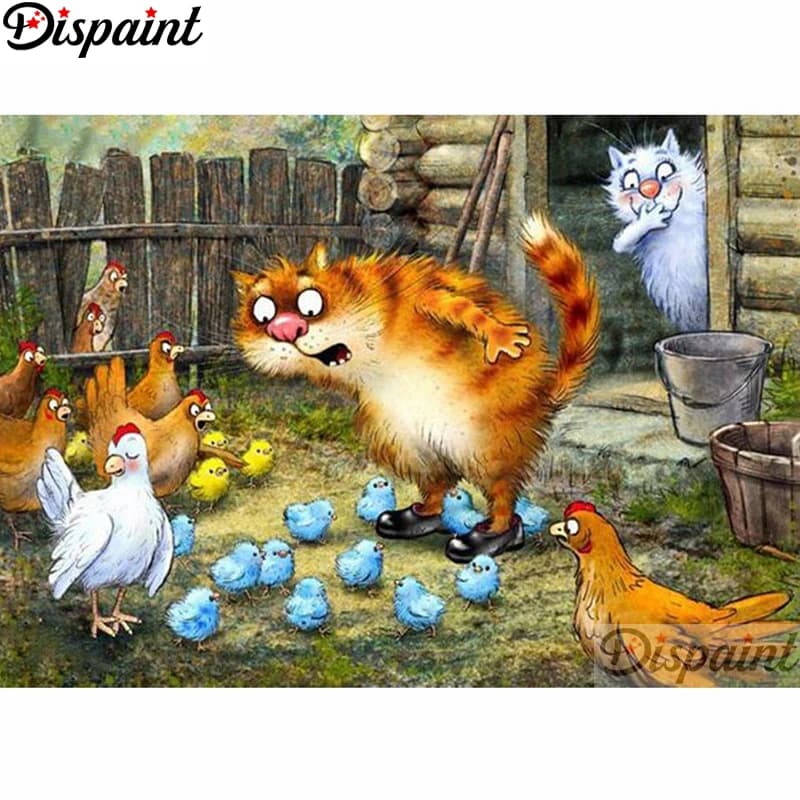 Dispaint 5D Pittura Diamante Fai Da Te Punto Croce "Animali meraviglie pulcino" Decorazioni Per La Casa Pieno Strass Intarsio Diamante Ricamo A27495
