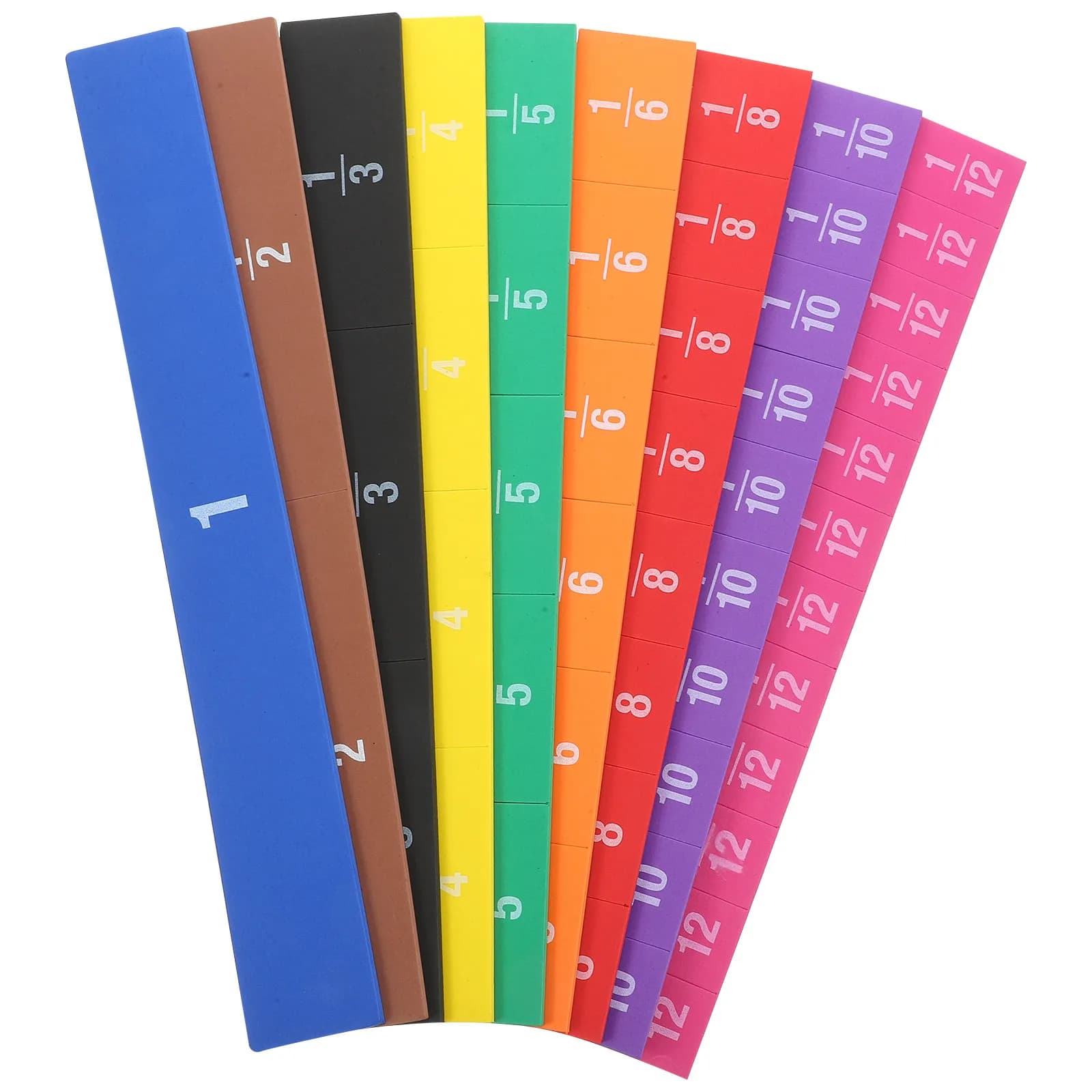 Set di Strisce Magnetiche per Frazioni, Ausili Didattici Colorati per Studenti, Operazioni con Frazioni, Utilizzo su Lavagna e Frigorifero