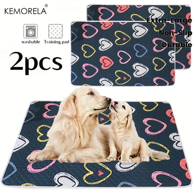 Kemorela 2 pezzi Cuscini per cani Lavabili Riutilizzabili Resistenti agli odori Durevoli Facili da pulire Adatti a tutte le stagioni