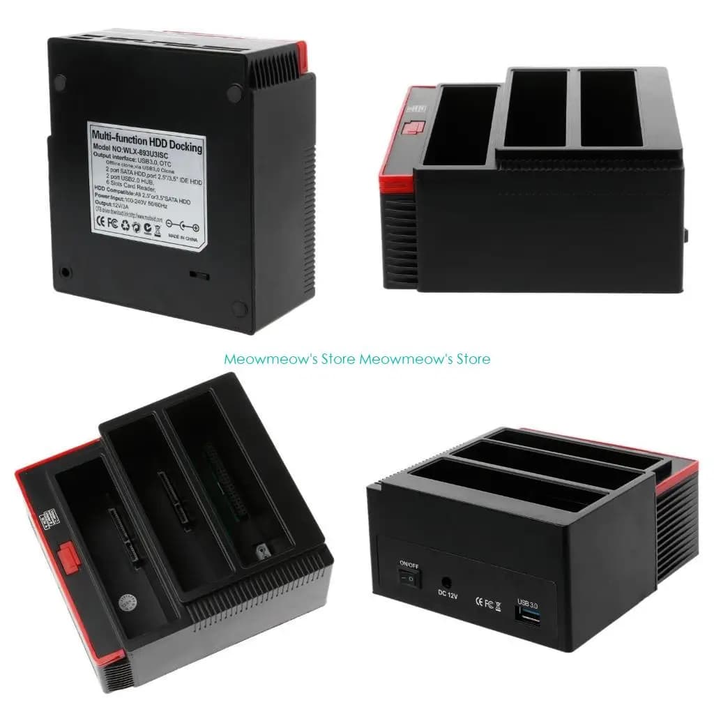 W91A Docking station per disco rigido esterno da USB a IDE a doppio slot Hub USB a 2 porte per IDE I/II/III da